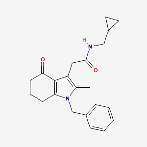 molecular formula C22H26N2O2 B5067201 2-(1-benzyl-2-methyl-4-oxo-4,5,6,7-tetrahydro-1H-indol-3-yl)-N-(cyclopropylmethyl)acetamide 