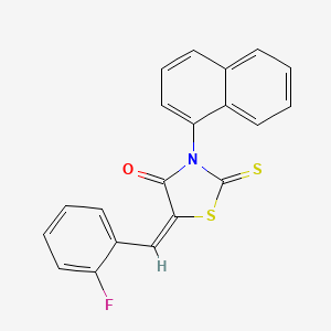 molecular formula C20H12FNOS2 B5067202 5-(2-fluorobenzylidene)-3-(1-naphthyl)-2-thioxo-1,3-thiazolidin-4-one 