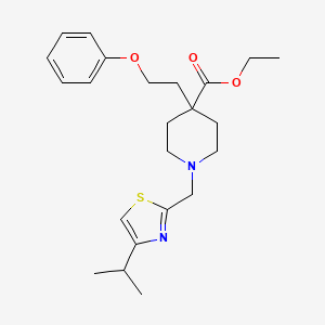 molecular formula C23H32N2O3S B5067219 ethyl 1-[(4-isopropyl-1,3-thiazol-2-yl)methyl]-4-(2-phenoxyethyl)-4-piperidinecarboxylate 