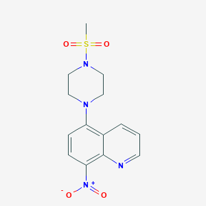 molecular formula C14H16N4O4S B5067224 5-[4-(methylsulfonyl)-1-piperazinyl]-8-nitroquinoline 