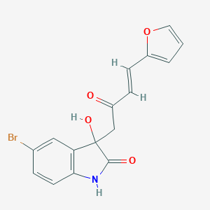 molecular formula C16H12BrNO4 B506723 5-bromo-3-[(3E)-4-(furan-2-yl)-2-oxobut-3-en-1-yl]-3-hydroxy-1,3-dihydro-2H-indol-2-one CAS No. 355428-86-3