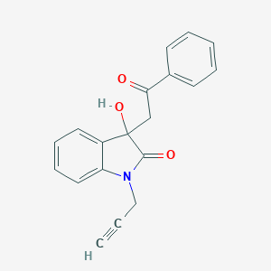 molecular formula C19H15NO3 B506726 3-Hydroxy-3-phenacyl-1-prop-2-ynylindol-2-one CAS No. 421579-06-8