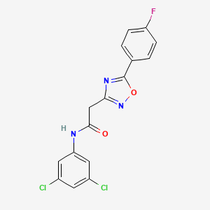 molecular formula C16H10Cl2FN3O2 B5067268 N-(3,5-dichlorophenyl)-2-[5-(4-fluorophenyl)-1,2,4-oxadiazol-3-yl]acetamide 