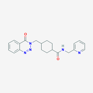 molecular formula C21H23N5O2 B5067272 4-[(4-oxo-1,2,3-benzotriazin-3(4H)-yl)methyl]-N-(2-pyridinylmethyl)cyclohexanecarboxamide 