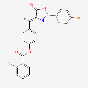 4-{[2-(4-bromophenyl)-5-oxo-1,3-oxazol-4(5H)-ylidene]methyl}phenyl 2-fluorobenzoate