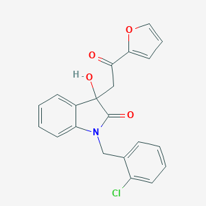 molecular formula C21H16ClNO4 B506729 1-(2-chlorobenzyl)-3-[2-(2-furyl)-2-oxoethyl]-3-hydroxy-1,3-dihydro-2H-indol-2-one CAS No. 355428-90-9