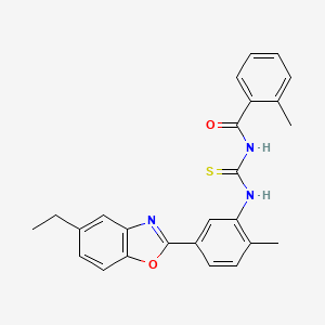 N-({[5-(5-ethyl-1,3-benzoxazol-2-yl)-2-methylphenyl]amino}carbonothioyl)-2-methylbenzamide