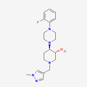 molecular formula C20H28FN5O B5067299 (3R*,4R*)-4-[4-(2-fluorophenyl)-1-piperazinyl]-1-[(1-methyl-1H-pyrazol-4-yl)methyl]-3-piperidinol 