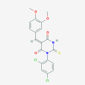 1-(2,4-dichlorophenyl)-5-(3,4-dimethoxybenzylidene)-2-thioxodihydro-4,6(1H,5H)-pyrimidinedione
