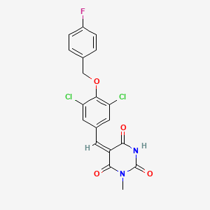 molecular formula C19H13Cl2FN2O4 B5067318 5-{3,5-dichloro-4-[(4-fluorobenzyl)oxy]benzylidene}-1-methyl-2,4,6(1H,3H,5H)-pyrimidinetrione 