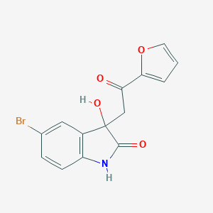 molecular formula C14H10BrNO4 B506732 5-bromo-3-[2-(2-furyl)-2-oxoethyl]-3-hydroxy-1,3-dihydro-2H-indol-2-one CAS No. 83393-62-8