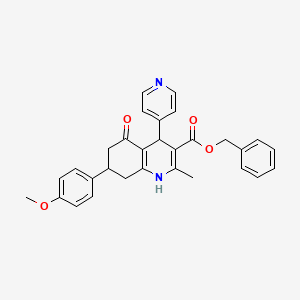 molecular formula C30H28N2O4 B5067339 benzyl 7-(4-methoxyphenyl)-2-methyl-5-oxo-4-(4-pyridinyl)-1,4,5,6,7,8-hexahydro-3-quinolinecarboxylate 