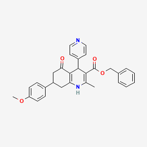 Benzyl 7-(4-methoxyphenyl)-2-methyl-5-oxo-4-(pyridin-4-yl)-1,4,5,6,7,8-hexahydroquinoline-3-carboxylate