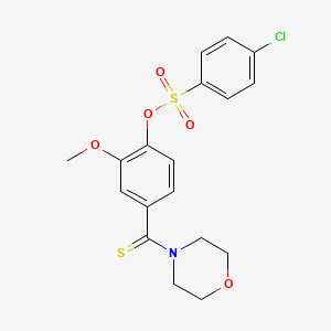 2-methoxy-4-(4-morpholinylcarbonothioyl)phenyl 4-chlorobenzenesulfonate