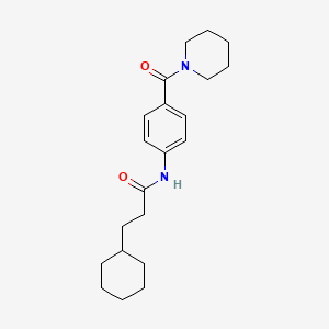 molecular formula C21H30N2O2 B5067364 3-cyclohexyl-N-[4-(1-piperidinylcarbonyl)phenyl]propanamide 