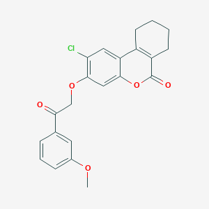 molecular formula C22H19ClO5 B5067383 2-chloro-3-[2-(3-methoxyphenyl)-2-oxoethoxy]-7,8,9,10-tetrahydro-6H-benzo[c]chromen-6-one 