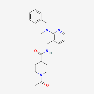 molecular formula C22H28N4O2 B5067396 1-acetyl-N-({2-[benzyl(methyl)amino]-3-pyridinyl}methyl)-4-piperidinecarboxamide 