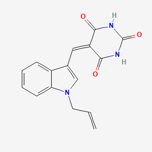 molecular formula C16H13N3O3 B5067433 5-[(1-allyl-1H-indol-3-yl)methylene]-2,4,6(1H,3H,5H)-pyrimidinetrione 