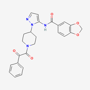 molecular formula C24H22N4O5 B5067435 N-{1-[1-(2-oxo-2-phenylacetyl)-4-piperidinyl]-1H-pyrazol-5-yl}-1,3-benzodioxole-5-carboxamide 