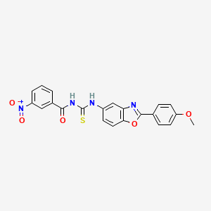 molecular formula C22H16N4O5S B5067438 N-({[2-(4-methoxyphenyl)-1,3-benzoxazol-5-yl]amino}carbonothioyl)-3-nitrobenzamide 