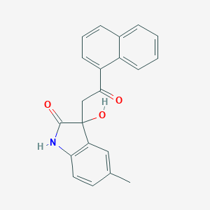 molecular formula C21H17NO3 B506744 3-hydroxy-5-methyl-3-[2-(1-naphthyl)-2-oxoethyl]-1,3-dihydro-2H-indol-2-one CAS No. 371130-39-1