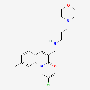 molecular formula C21H28ClN3O2 B5067538 1-(2-chloro-2-propen-1-yl)-7-methyl-3-({[3-(4-morpholinyl)propyl]amino}methyl)-2(1H)-quinolinone 