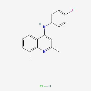 N-(4-fluorophenyl)-2,8-dimethyl-4-quinolinamine hydrochloride