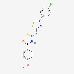 molecular formula C18H14ClN3O2S2 B5067565 N-({[4-(4-chlorophenyl)-1,3-thiazol-2-yl]amino}carbonothioyl)-4-methoxybenzamide 