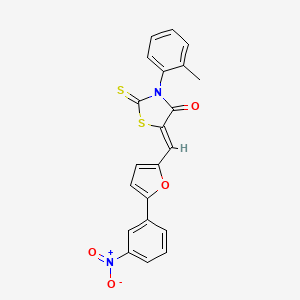 molecular formula C21H14N2O4S2 B5067573 3-(2-methylphenyl)-5-{[5-(3-nitrophenyl)-2-furyl]methylene}-2-thioxo-1,3-thiazolidin-4-one 