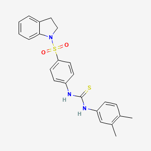 molecular formula C23H23N3O2S2 B5067613 N-[4-(2,3-dihydro-1H-indol-1-ylsulfonyl)phenyl]-N'-(3,4-dimethylphenyl)thiourea 