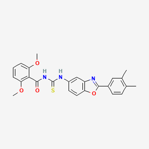 molecular formula C25H23N3O4S B5067621 N-({[2-(3,4-dimethylphenyl)-1,3-benzoxazol-5-yl]amino}carbonothioyl)-2,6-dimethoxybenzamide 