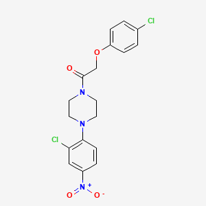 molecular formula C18H17Cl2N3O4 B5067637 1-(2-chloro-4-nitrophenyl)-4-[(4-chlorophenoxy)acetyl]piperazine 