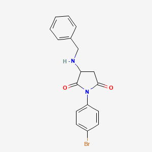 molecular formula C17H15BrN2O2 B5067650 3-(benzylamino)-1-(4-bromophenyl)-2,5-pyrrolidinedione 