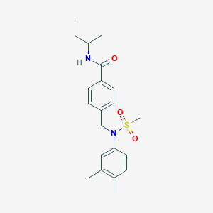 molecular formula C21H28N2O3S B5067688 N-(sec-butyl)-4-{[(3,4-dimethylphenyl)(methylsulfonyl)amino]methyl}benzamide 
