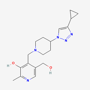 4-{[4-(4-cyclopropyl-1H-1,2,3-triazol-1-yl)-1-piperidinyl]methyl}-5-(hydroxymethyl)-2-methyl-3-pyridinol bis(trifluoroacetate) (salt)