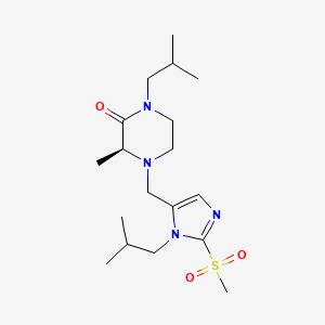 molecular formula C18H32N4O3S B5067749 (3S*)-1-isobutyl-4-{[1-isobutyl-2-(methylsulfonyl)-1H-imidazol-5-yl]methyl}-3-methyl-2-piperazinone 