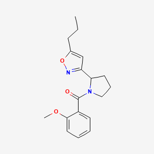 molecular formula C18H22N2O3 B5067759 3-[1-(2-methoxybenzoyl)-2-pyrrolidinyl]-5-propylisoxazole 