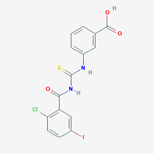 molecular formula C15H10ClIN2O3S B5067778 3-({[(2-chloro-5-iodobenzoyl)amino]carbonothioyl}amino)benzoic acid 