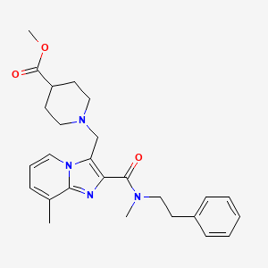 molecular formula C26H32N4O3 B5067794 methyl 1-[(8-methyl-2-{[methyl(2-phenylethyl)amino]carbonyl}imidazo[1,2-a]pyridin-3-yl)methyl]-4-piperidinecarboxylate 