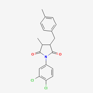 molecular formula C19H17Cl2NO2 B5067811 1-(3,4-dichlorophenyl)-3-methyl-4-(4-methylbenzyl)-2,5-pyrrolidinedione 