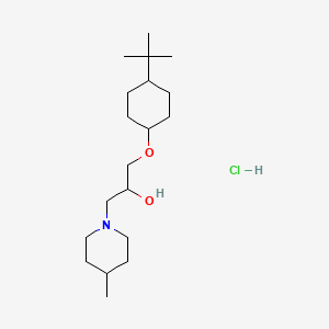 molecular formula C19H38ClNO2 B5067829 1-[(4-tert-butylcyclohexyl)oxy]-3-(4-methyl-1-piperidinyl)-2-propanol hydrochloride 