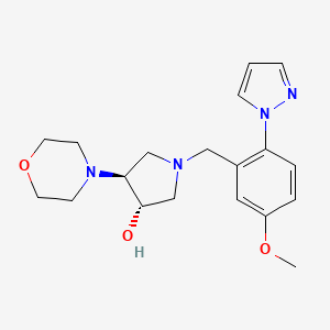molecular formula C19H26N4O3 B5067841 (3S*,4S*)-1-[5-methoxy-2-(1H-pyrazol-1-yl)benzyl]-4-(4-morpholinyl)-3-pyrrolidinol 
