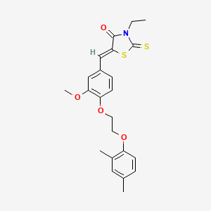 molecular formula C23H25NO4S2 B5067856 5-{4-[2-(2,4-dimethylphenoxy)ethoxy]-3-methoxybenzylidene}-3-ethyl-2-thioxo-1,3-thiazolidin-4-one 