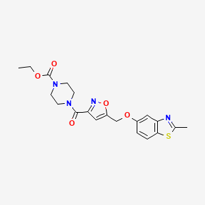 ethyl 4-[(5-{[(2-methyl-1,3-benzothiazol-5-yl)oxy]methyl}-3-isoxazolyl)carbonyl]-1-piperazinecarboxylate