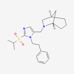 molecular formula C22H31N3O2S B5067870 (1R*,5S*)-6-{[2-(isopropylsulfonyl)-1-(2-phenylethyl)-1H-imidazol-5-yl]methyl}-6-azabicyclo[3.2.1]octane 