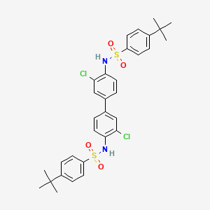 molecular formula C32H34Cl2N2O4S2 B5067882 N,N'-(3,3'-dichloro-4,4'-biphenyldiyl)bis(4-tert-butylbenzenesulfonamide) 