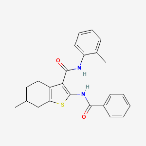 molecular formula C24H24N2O2S B5067895 2-(benzoylamino)-6-methyl-N-(2-methylphenyl)-4,5,6,7-tetrahydro-1-benzothiophene-3-carboxamide 