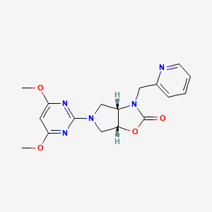 molecular formula C17H19N5O4 B5067948 (3aS*,6aR*)-5-(4,6-dimethoxy-2-pyrimidinyl)-3-(2-pyridinylmethyl)hexahydro-2H-pyrrolo[3,4-d][1,3]oxazol-2-one 