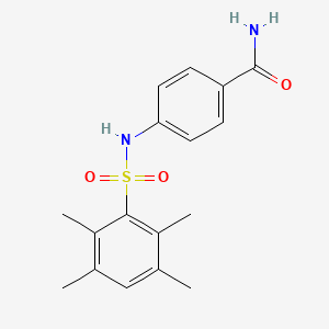 4-{[(2,3,5,6-tetramethylphenyl)sulfonyl]amino}benzamide
