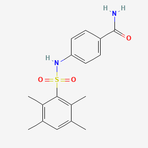 molecular formula C17H20N2O3S B5067956 4-{[(2,3,5,6-tetramethylphenyl)sulfonyl]amino}benzamide 